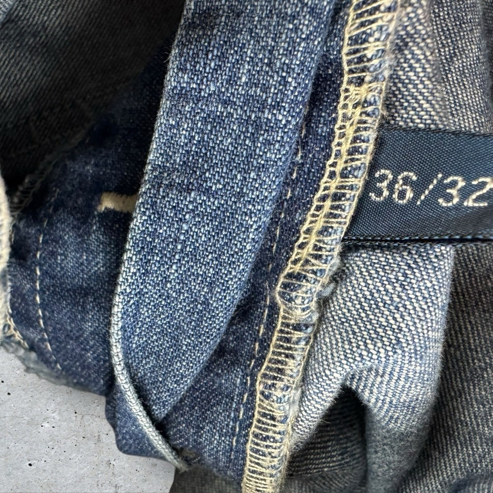 Vintage Polo Ralph Lauren Denim Fatigue Pants Blue Jeans 36x32 Dungarees 90s - Picture 4 of 7